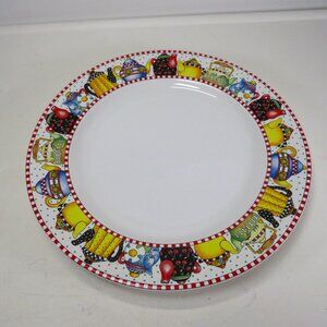 Mary Engelbreit 11" plate stoneware 1994 (1 1/2" tea pots rim) "Afternoon Tea"